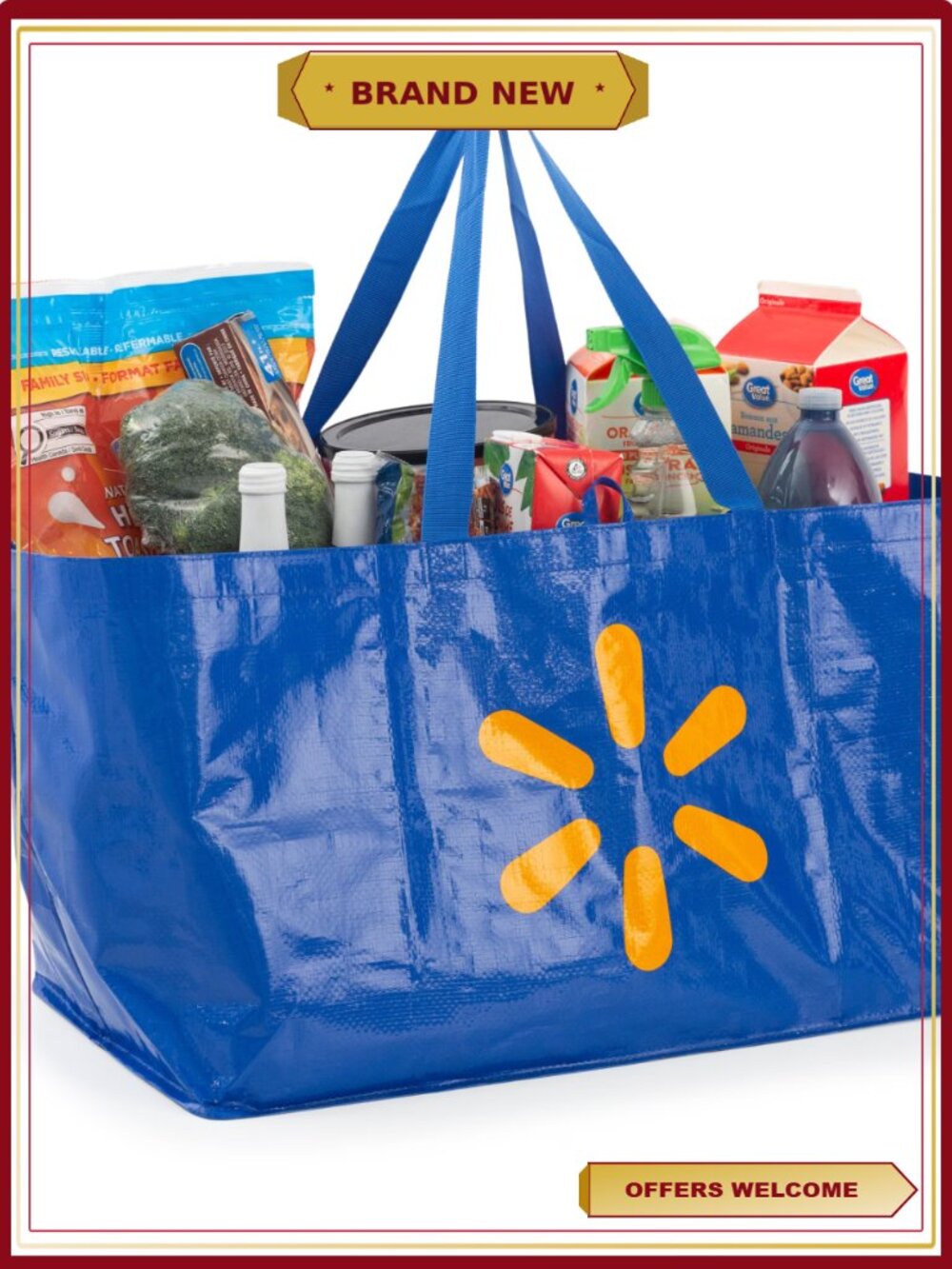 Heavy-Duty Jumbo Reusable Shopping Bag, Woven Polypropylene Grocery Tote (3 - Picture 5 of 7